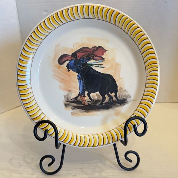LOFISA Guadalajara Bullfighter Set of 6 Plates Matador Rare Vintage Mexico - Picture 14 of 16